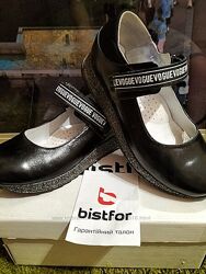 Туфлі шкіра чорні Bistfor р 34 на липучках