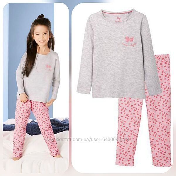 Трикотажна піжама зі штанами з сердечками 86-92 Lupilu