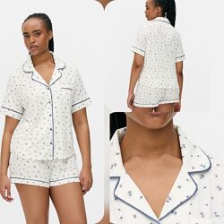 Піжама трикотажна з шортами в дрібний квітковий принт Primark