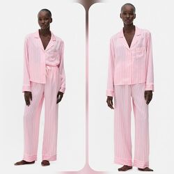 Піжама атласна в смужку primark 2 xl