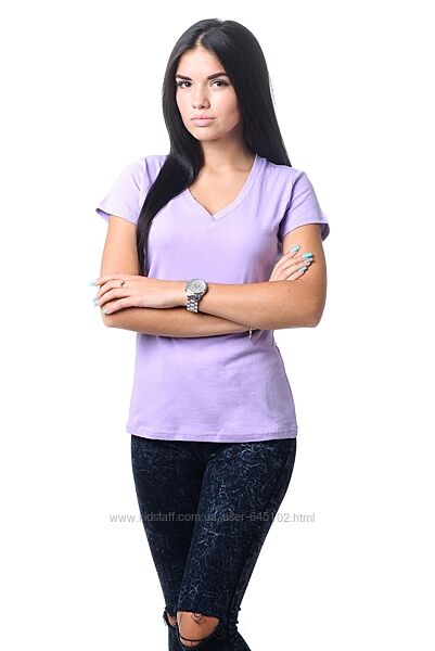 Футболки женские с V вырезом, женская футболка базовая, женские футболки 