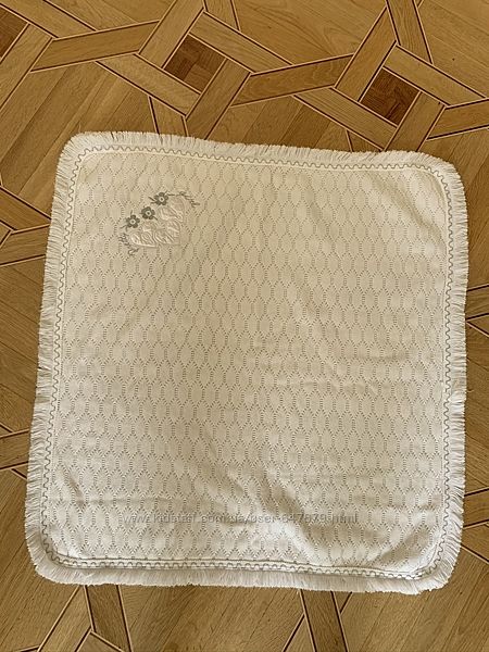 Детский вязаный плед одеяло пеленка на выписку белый