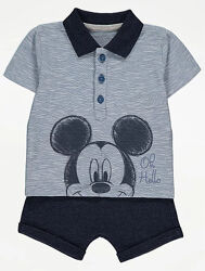 Комплект футболка и шорты George Disney Mickey Mouse 3-6 мес
