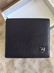 Черный мужской кожаный кошелёк Twinsmouse