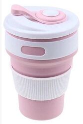 Складная силиконовая чашка стакан с крышкой silicon magic cup 350 мл