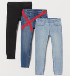 Джеггинсы леггинсы джинсы h&m голубые и черные р. 122 на 6-7 лет