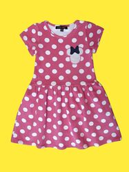 Трикотажное платье в горошек для девочки 4-5 лет