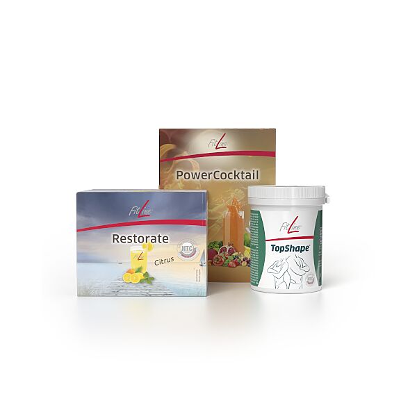 Базовий набір для травлення та корекція ваги FitLine, Фітлайн Топ шейп, Повер коктейль і Ресторейт
