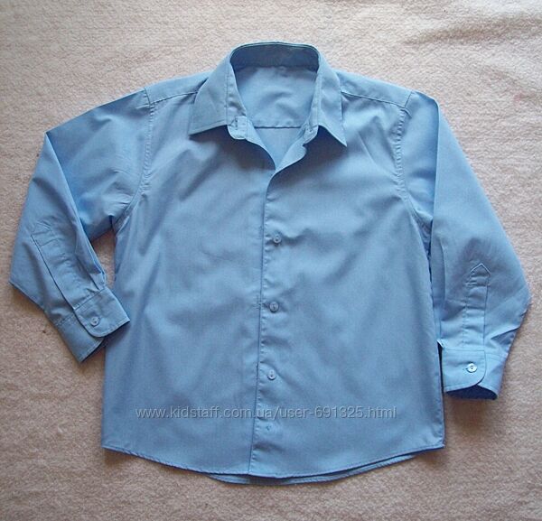 Сорочка блакитна шкільна ділова, на 5-6 років.