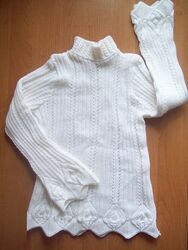 Светр білий акріл та вовна, довжина 55 см.