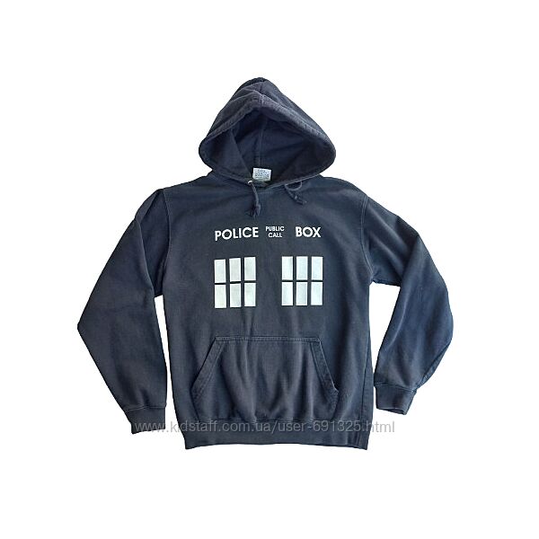 Толстовка худі Tardis, довжина 62 см.