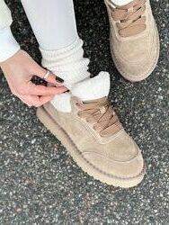 Кеди зимові, натуральна замша, какао