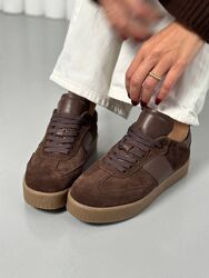 Кеди зимові, натуральна замша, шоколадні