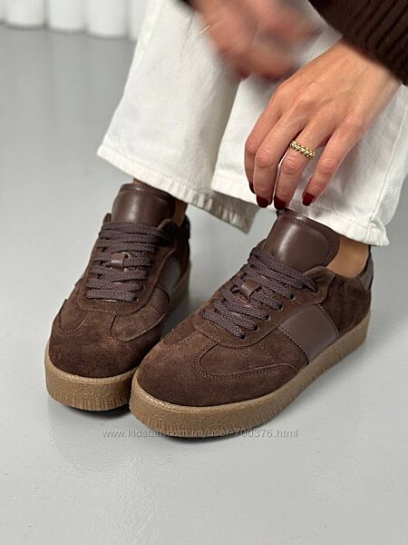 Кеди зимові, натуральна замша, шоколадні