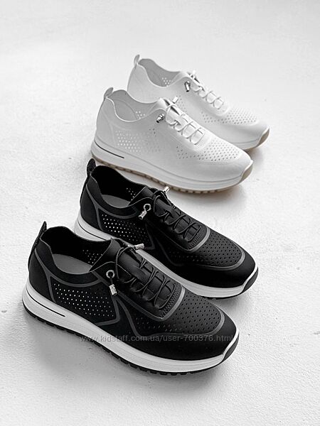 Кросівки Umi, натуральна шкіра, чорні/білі