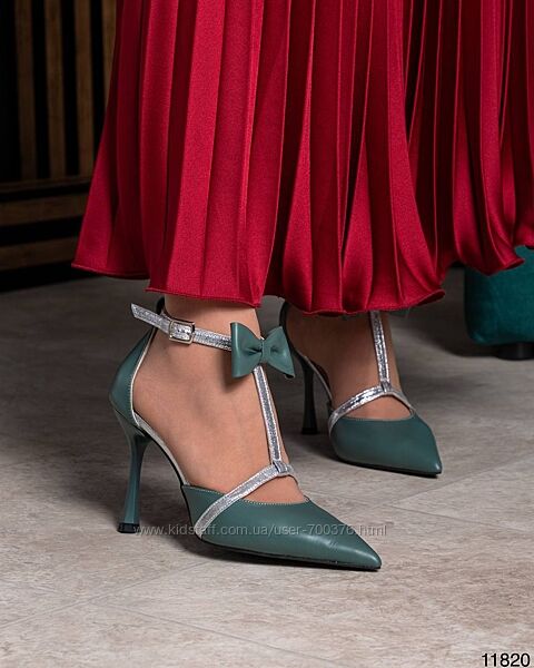 Туфлі з бантиком, натуральна шкіра