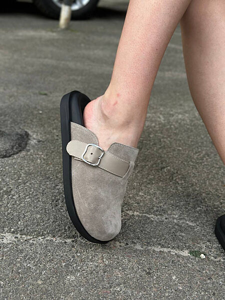 Сабо, натуральна замша, лате