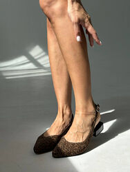 Слінгбеки, натуральна замша, леопардові