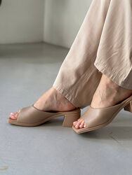 Сабо, натуральна шкіра, бежеві