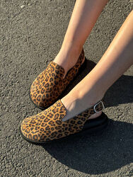 Клогі, натуральна замша, леопардові