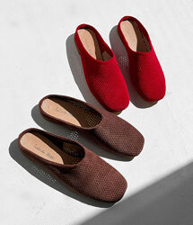 Мюлі Florini, натуральна замша з перфорацією, шоколад/червоні