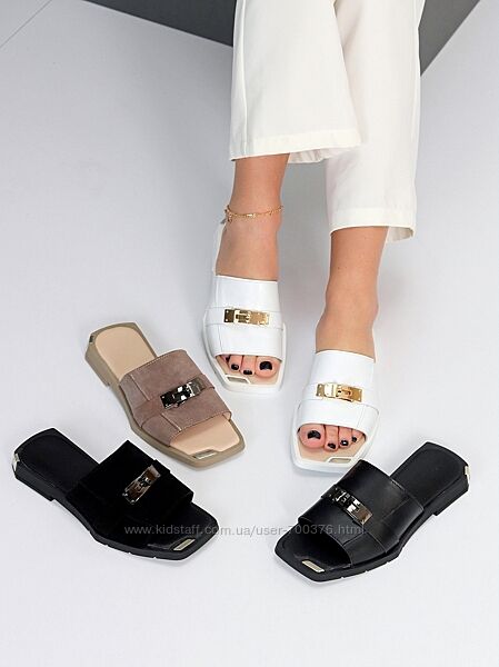 Шльопанці libera, натуральна шкіра/замша, чорні/моко/білі