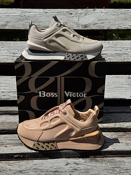 Кросівки Boss Victor, замша/гладкий текстурований верх, капучино/беж