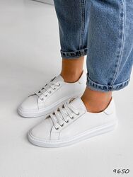 Кеди Goan, натуральна шкіра флотар, білі