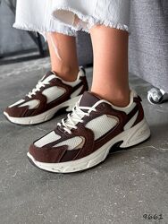 Кросівки Mabel, натуральна замша/сітка, беж/шоколад