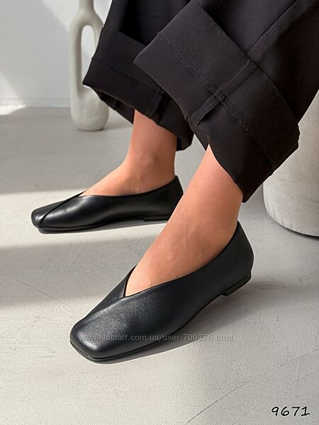 Балетки Dari, натуральна шкіра, чорні