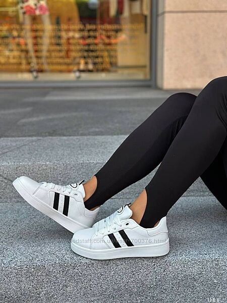 Кросівки St, натуральна шкіра, білі