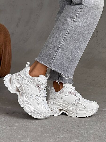 Кросівки, натуральна шкіра/текстиль, білі