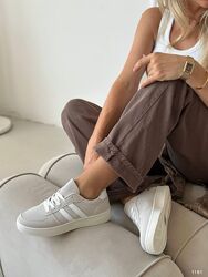 Базові кеди, в стилі бренду, натуральний нубук, сірі