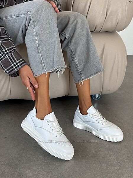 Кеди Top, натуральна шкіра, білі