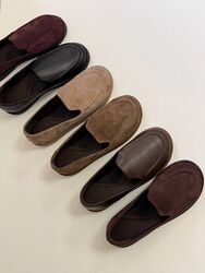 Анатомічні Лофери NikArt, шкіра/замша, марсала/кашемір/чорні/шоколад/тоффі