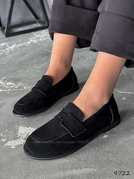 Лофери Jacki, натуральна замша, чорні