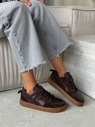 Кеди Barefoot, з анатомічним носиком, натуральна замша /шкіра, шоколад