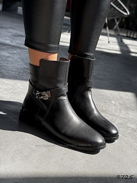 Черевики демі Tessa, натуральна шкіра, чорні