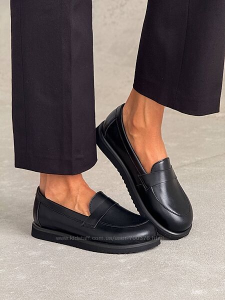 Анатомічні Лофери, натуральна шкіра, чорні