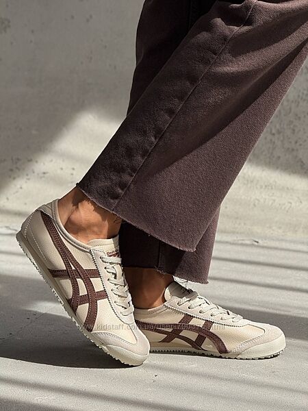 Комфортні кеди, натуральна шкіра/замша, беж/коричневий