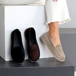 Мокасини Narisa, натуральна замша, беж/чорні/шоколад