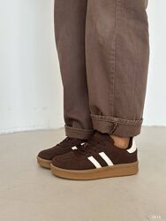 Стильні кросівки у шоколадному кольорі, натуральний нубук