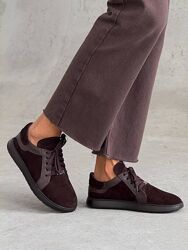Кеди barefoot NikArt, натуральна замша/шкіра, шоколад