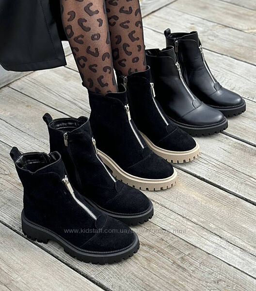 Черевики Mona, натуральна шкіра/замша, чорні, демі/зима