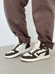 Кросівки завищені, білі/коричневий