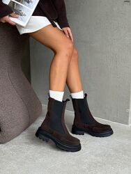 Черевики Челсі, натуральна замша, шоколад, демі/зима