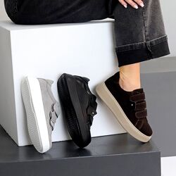 Кеди Song, натуральна шкіра/замша, чорні/сірі/шоколад