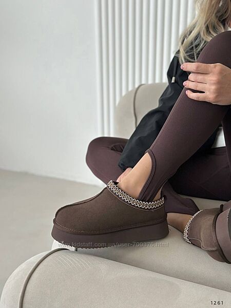 Уггі Mini, натуральна замша, шоколад