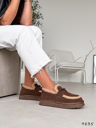 Угги - лофери Ofeli, натуральна замша, коричневі