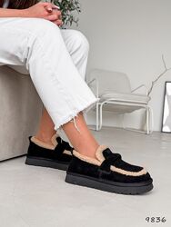 Угги - лофери Ofeli, натуральна замша, чорні